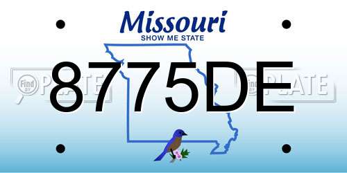 8775DE Missouri License Plate
