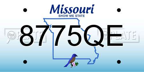 8775QE Missouri License Plate