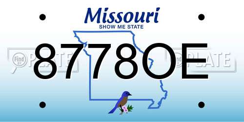 8778OE Missouri License Plate