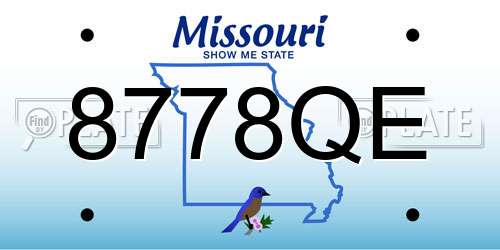 8778QE Missouri License Plate
