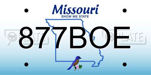 877BOE Missouri License Plate