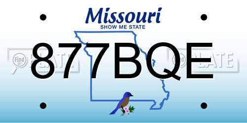 877BQE Missouri License Plate