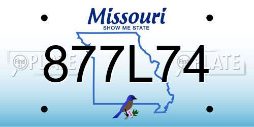 877L74 Missouri License Plate
