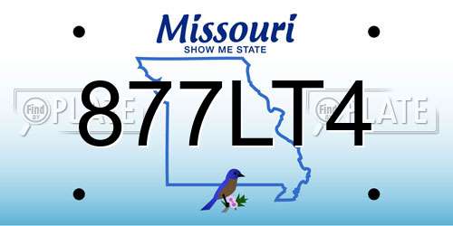877LT4 Missouri License Plate