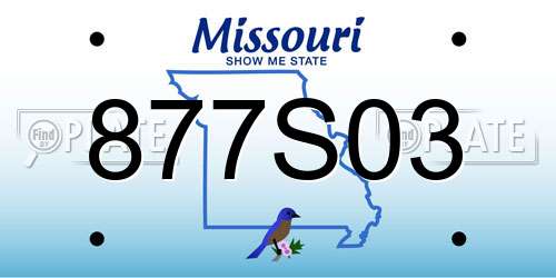 877S03 Missouri License Plate