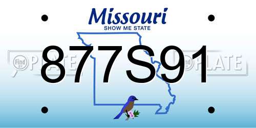 877S91 Missouri License Plate