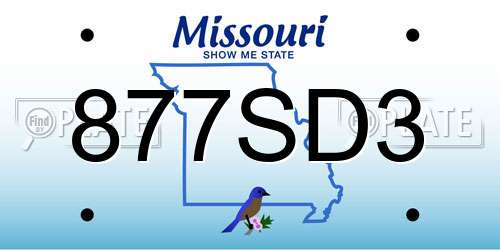 877SD3 Missouri License Plate