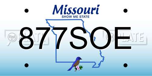 877SOE Missouri License Plate