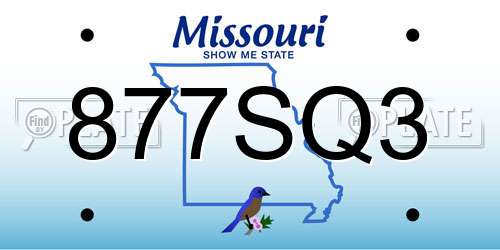 877SQ3 Missouri License Plate