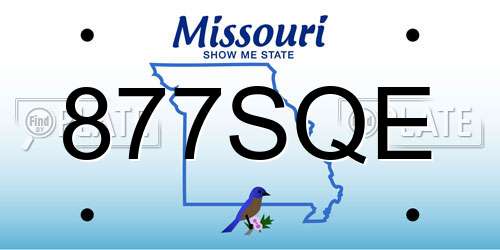 877SQE Missouri License Plate