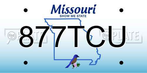 877TCU Missouri License Plate