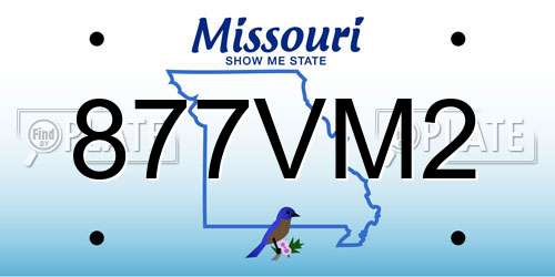 877VM2 Missouri License Plate