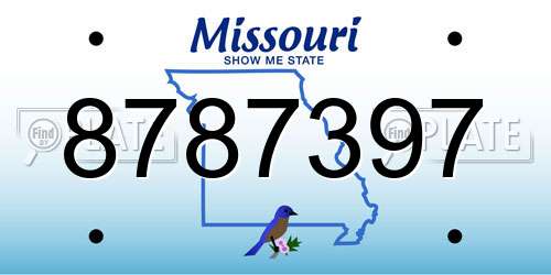 8787397 Missouri License Plate