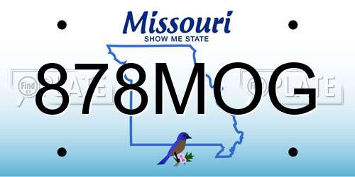 878MOG Missouri License Plate