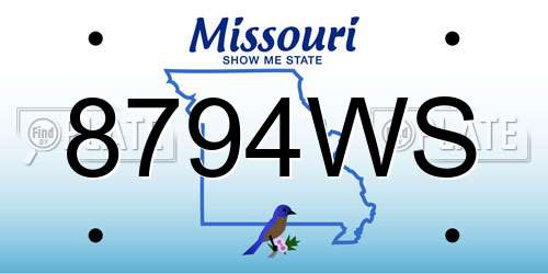 8794WS Missouri License Plate