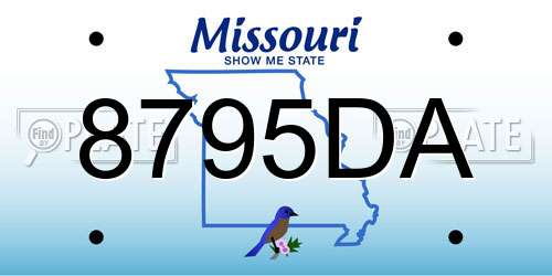 8795DA Missouri License Plate