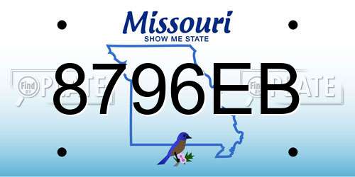 8796EB Missouri License Plate