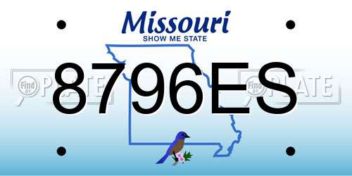 8796ES Missouri License Plate