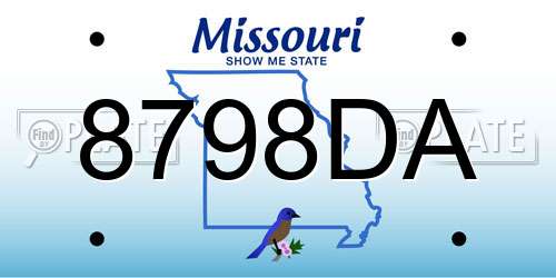 8798DA Missouri License Plate