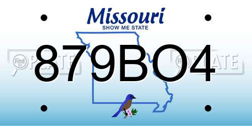 879BO4 Missouri License Plate