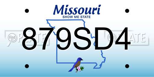 879SD4 Missouri License Plate