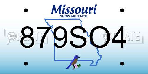 879SO4 Missouri License Plate