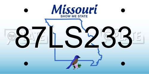 87LS233 Missouri License Plate