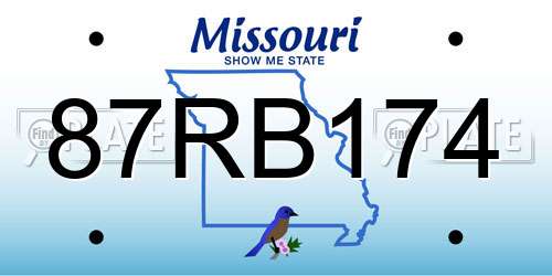 87RB174 Missouri License Plate