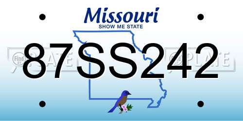 87SS242 Missouri License Plate