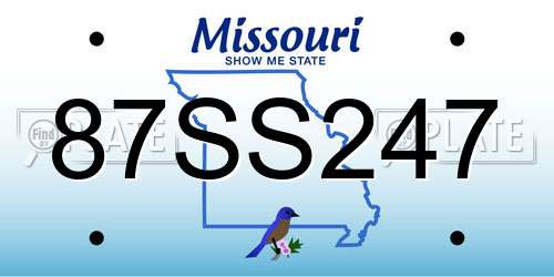 87SS247 Missouri License Plate