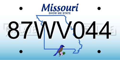 87WV044 Missouri License Plate