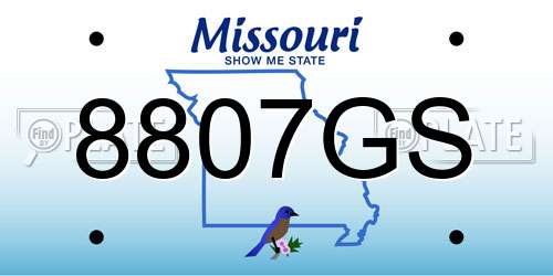 8807GS Missouri License Plate