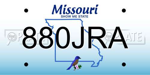 880JRA Missouri License Plate