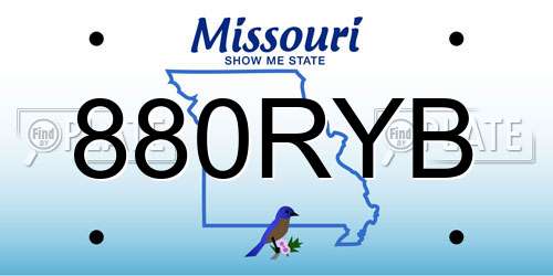880RYB Missouri License Plate