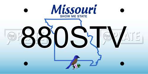 880STV Missouri License Plate