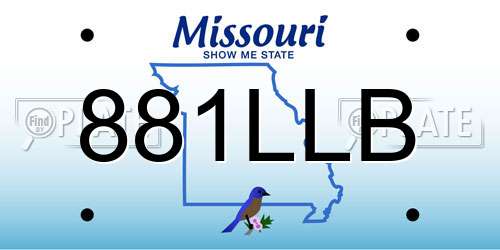 881LLB Missouri License Plate