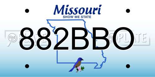 882BBO Missouri License Plate