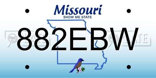 882EBW Missouri License Plate