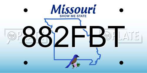 882FBT Missouri License Plate