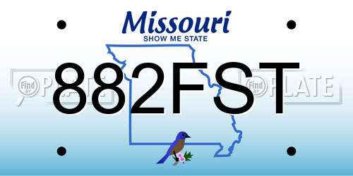 882FST Missouri License Plate