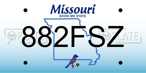 882FSZ Missouri License Plate