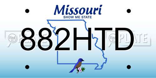 882HTD Missouri License Plate
