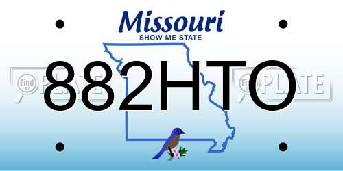 882HTO Missouri License Plate