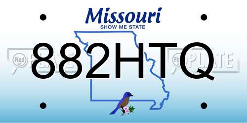 882HTQ Missouri License Plate