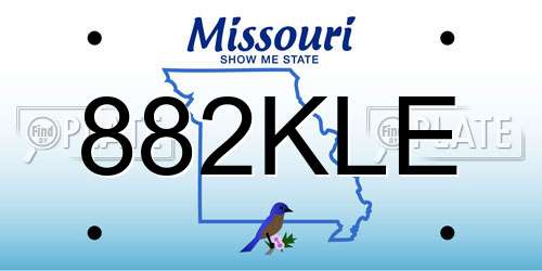 882KLE Missouri License Plate