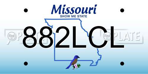 882LCL Missouri License Plate