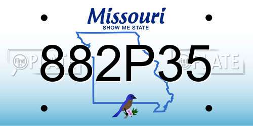 882P35 Missouri License Plate