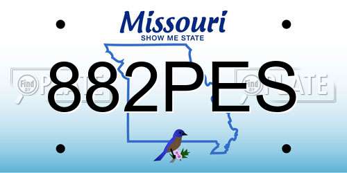 882PES Missouri License Plate