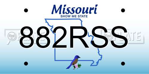 882RSS Missouri License Plate