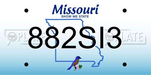 882SI3 Missouri License Plate